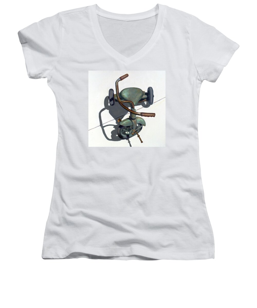 Favorite Ride Women's V-Neck featuring the painting Favorite Ride by Shannon Grissom