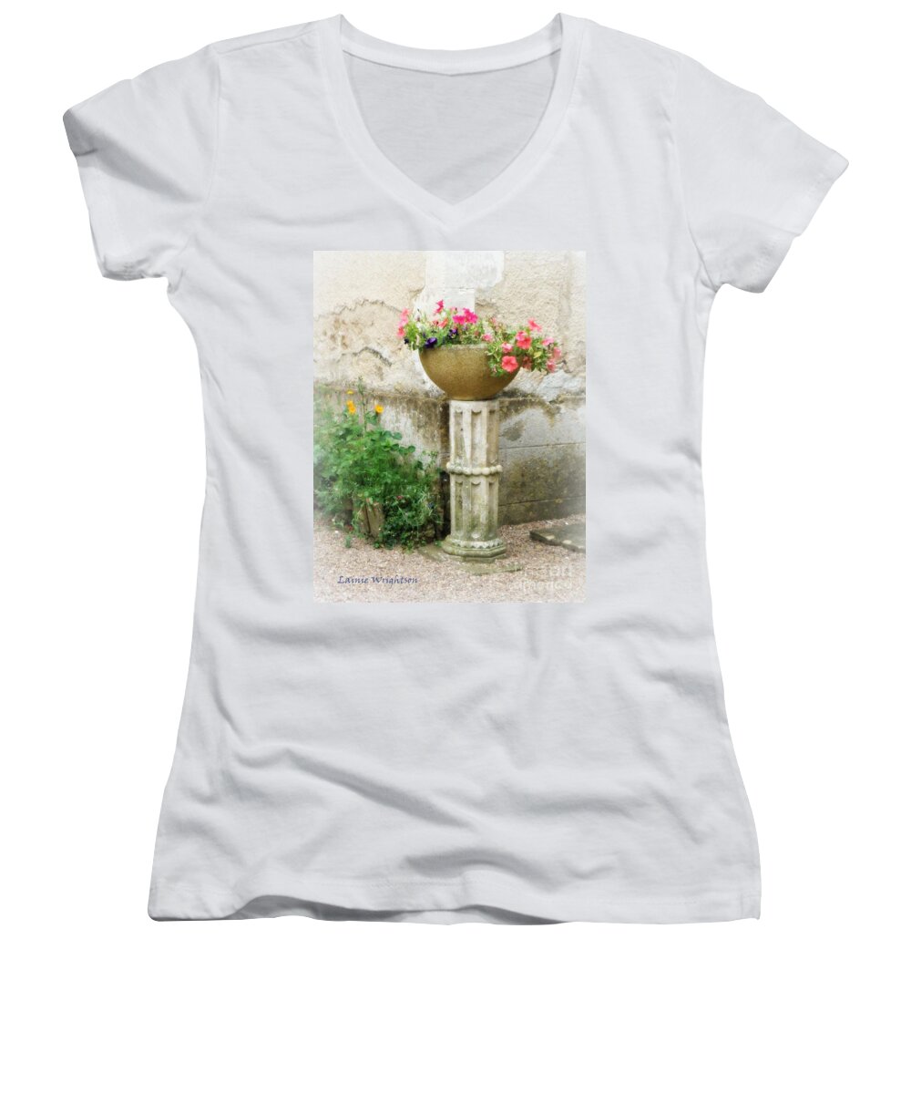 Flowers Women's V-Neck featuring the photograph Garden Flowers by Lainie Wrightson