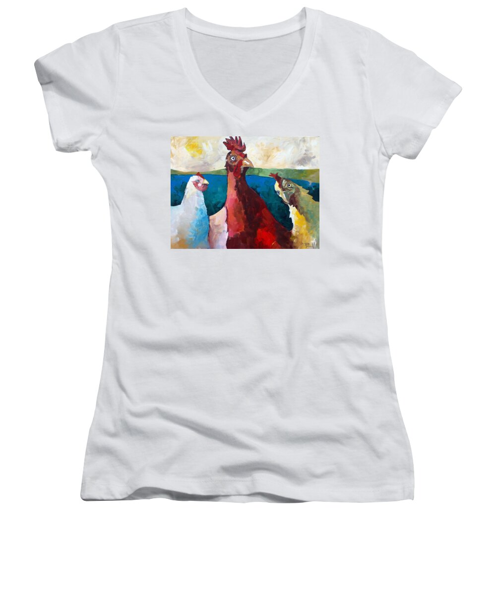Animal Women's V-Neck featuring the painting Gonzo by Sean Parnell