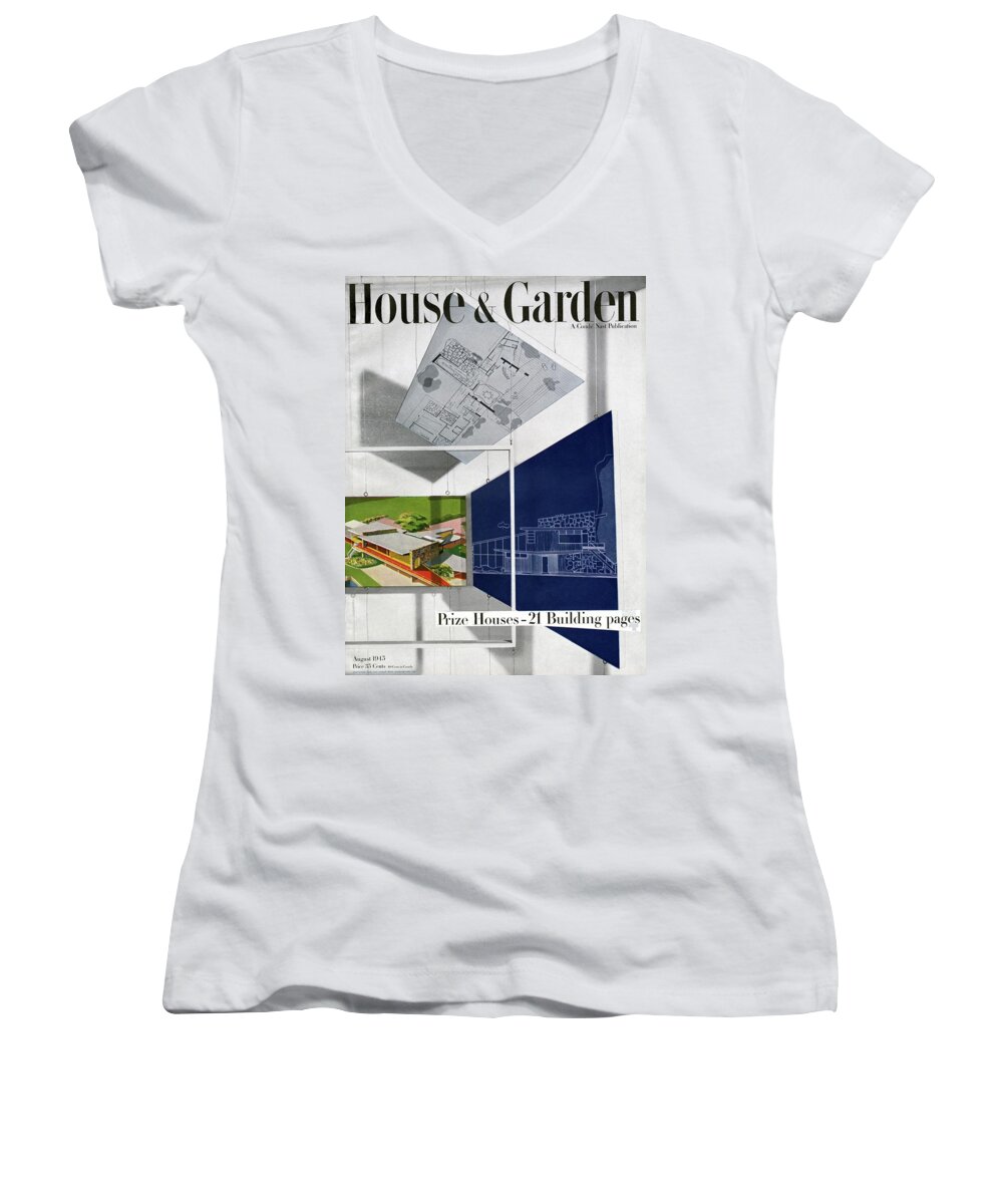 House And Garden Women's V-Neck featuring the photograph House And Garden Prize House Cover by Howard Beyer