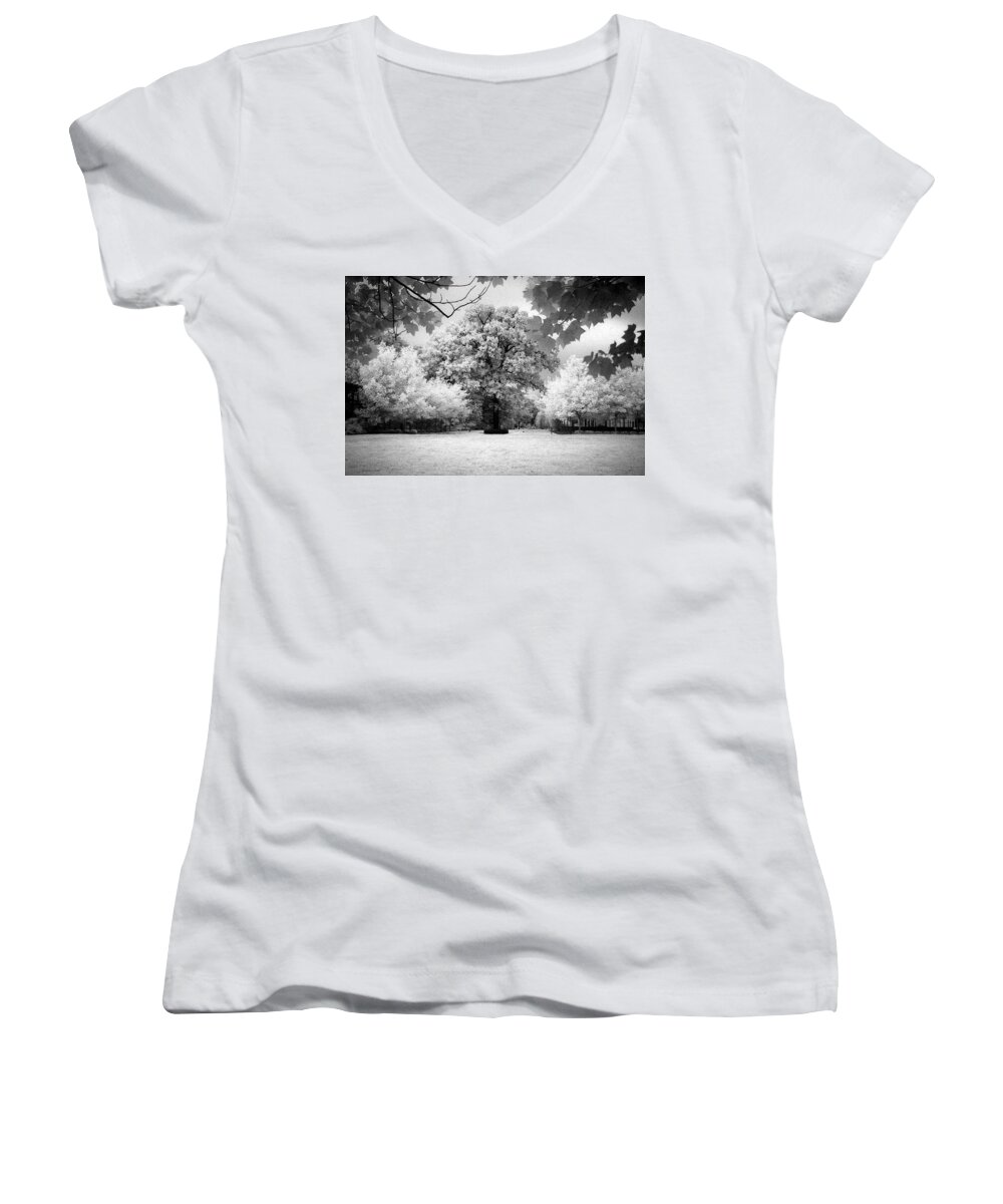 Infrared Women's V-Neck featuring the photograph Infrared Majesty by Andrea Platt