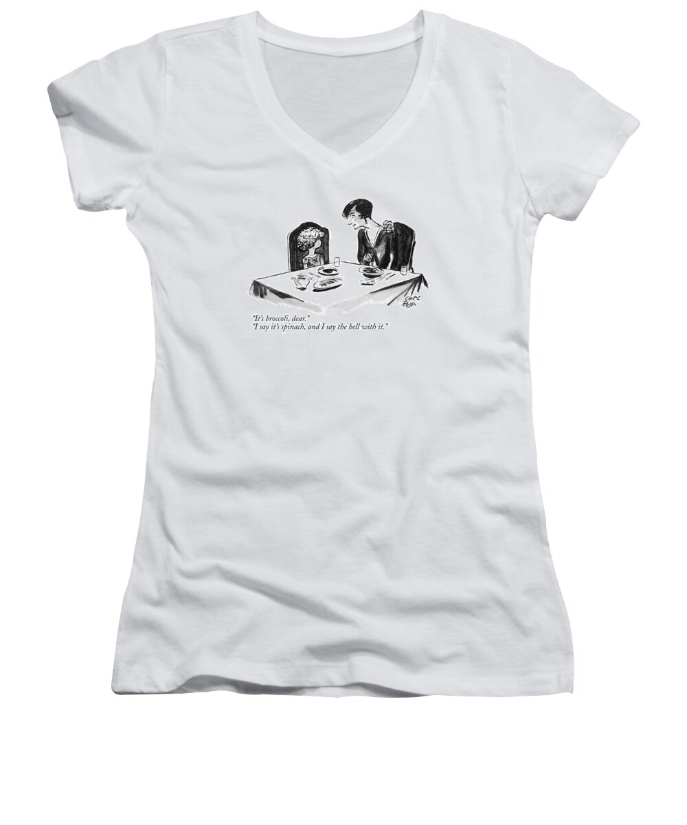 Parents Women's V-Neck featuring the drawing It's Broccoli by Carl Rose