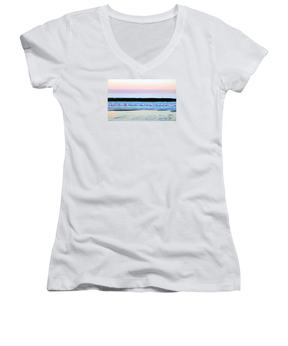 Beach Women's V-Neck featuring the photograph Layers Of Color by Cynthia Guinn