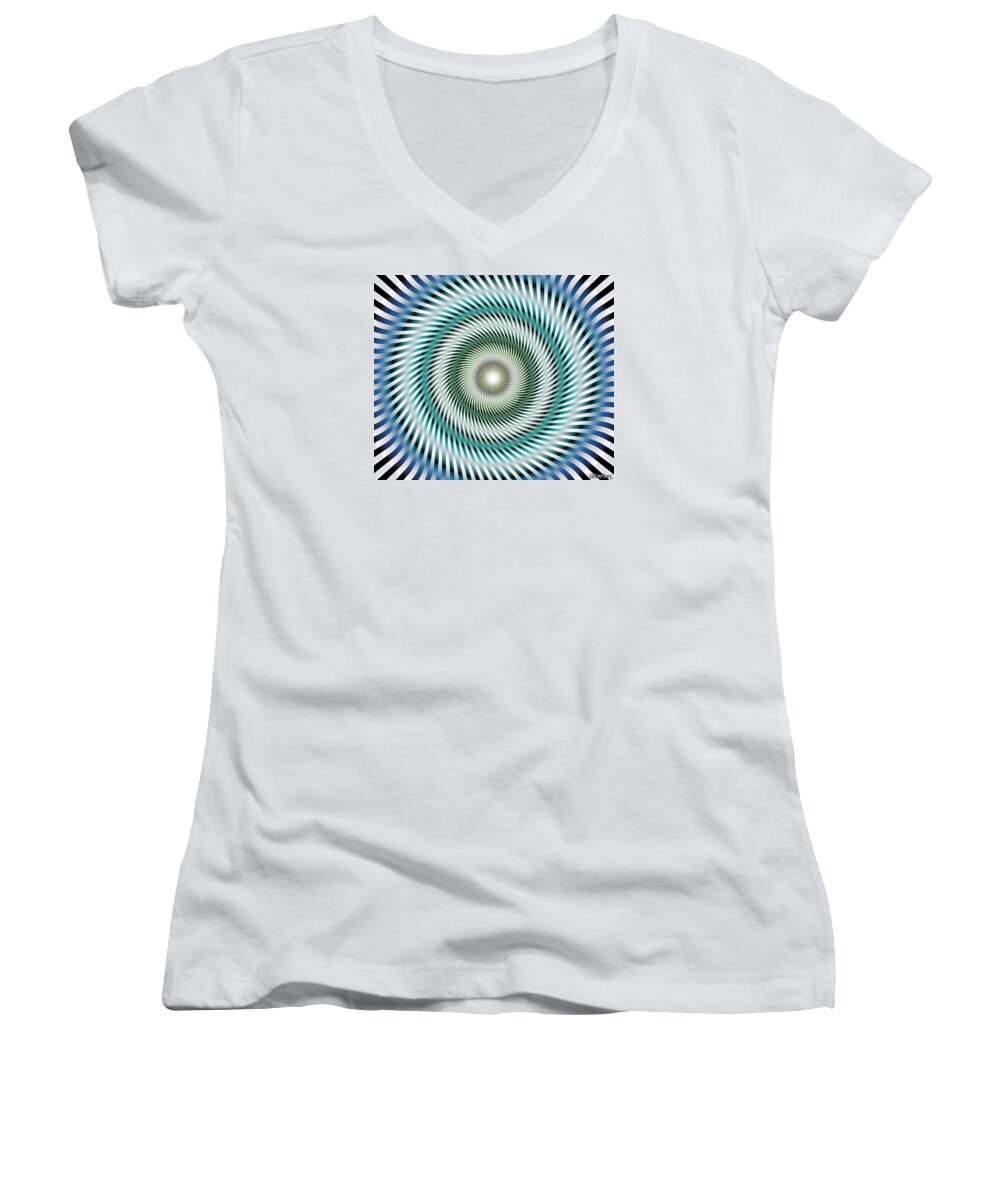 Autokinetic Women's V-Neck featuring the mixed media Look In My Eyes by Gianni Sarcone