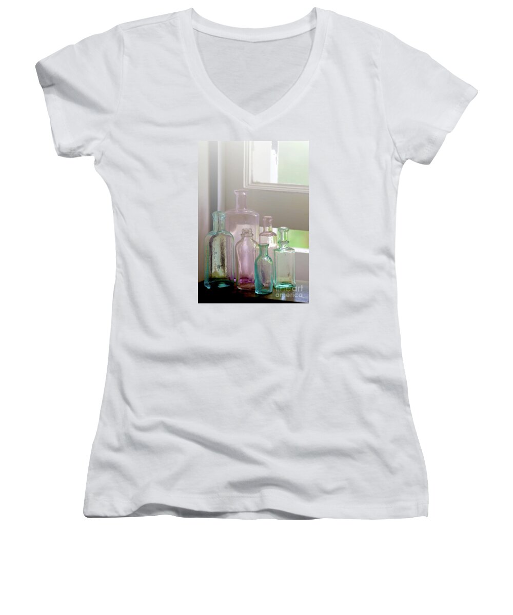Festblues Women's V-Neck featuring the photograph Memories of forgotten times.. by Nina Stavlund