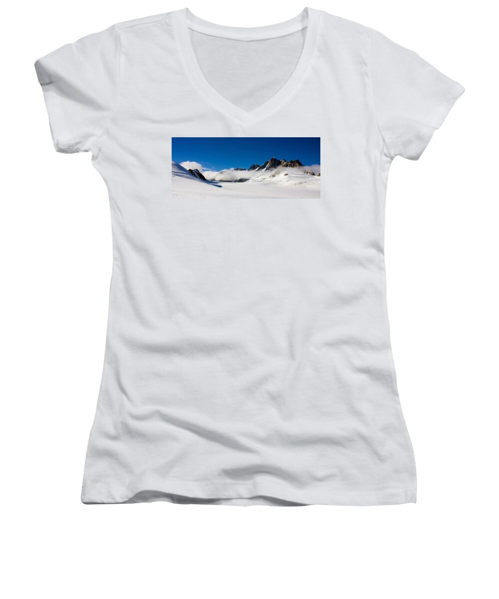 New Zealand Women's V-Neck featuring the photograph On Fox Glacier by Stuart Litoff