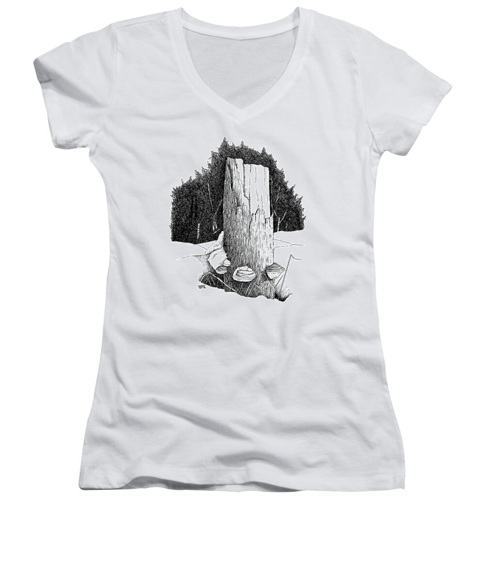Ink Women's V-Neck featuring the painting Passing of Time by Richard Faulkner