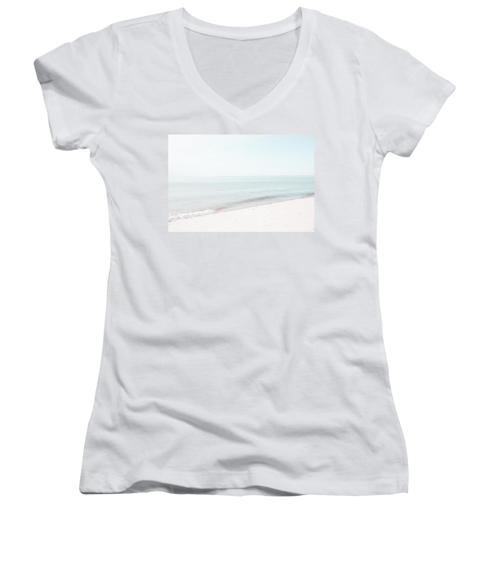Minimal Women's V-Neck featuring the photograph Provincetown from Ryder Beach by Brooke T Ryan