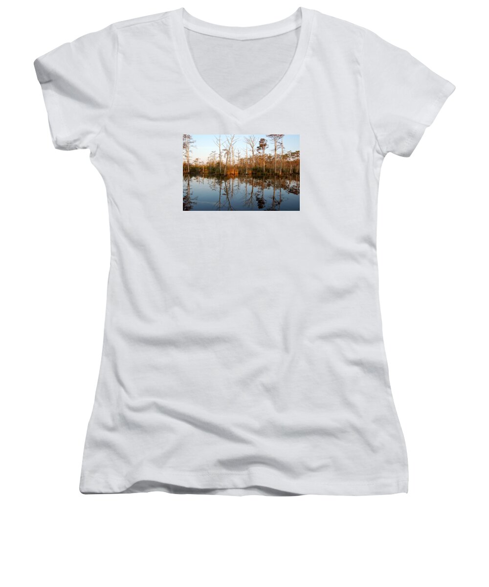 Landscape Women's V-Neck featuring the photograph Reflection by Christopher James