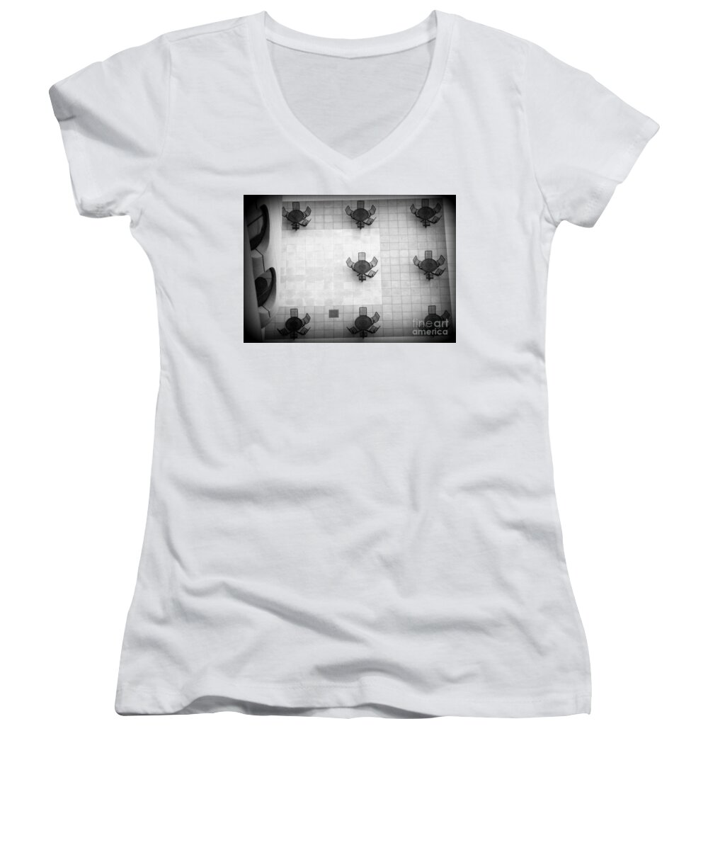 Eight Sets Women's V-Neck featuring the photograph S..............B.....u by Steven Macanka