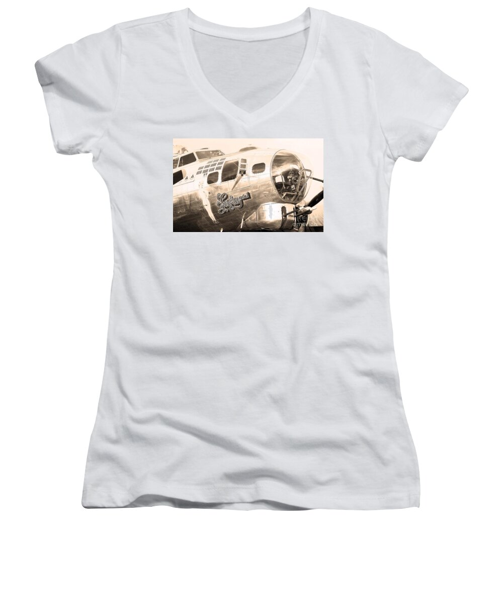 Sentimental Journey Women's V-Neck featuring the photograph Sentimental Journey by Steven Reed