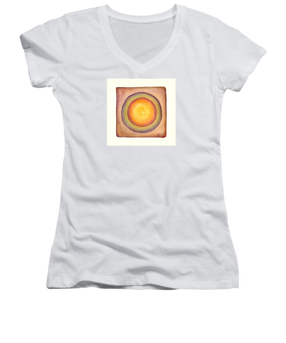 Soul Of The World Women's V-Neck featuring the painting Soul of the World by Judith Chantler