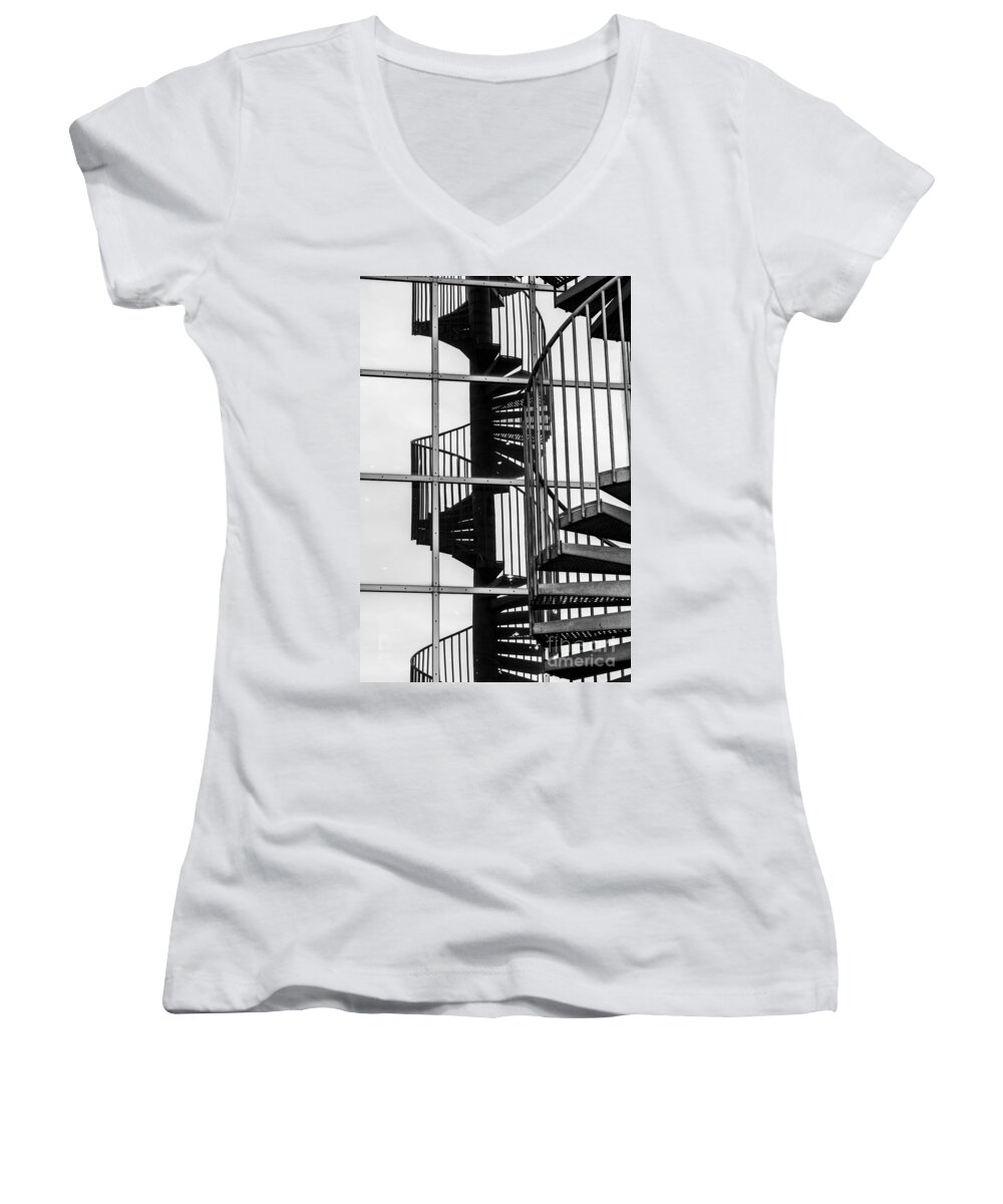Stairs Women's V-Neck featuring the photograph Stairs by Gunnar Orn Arnason