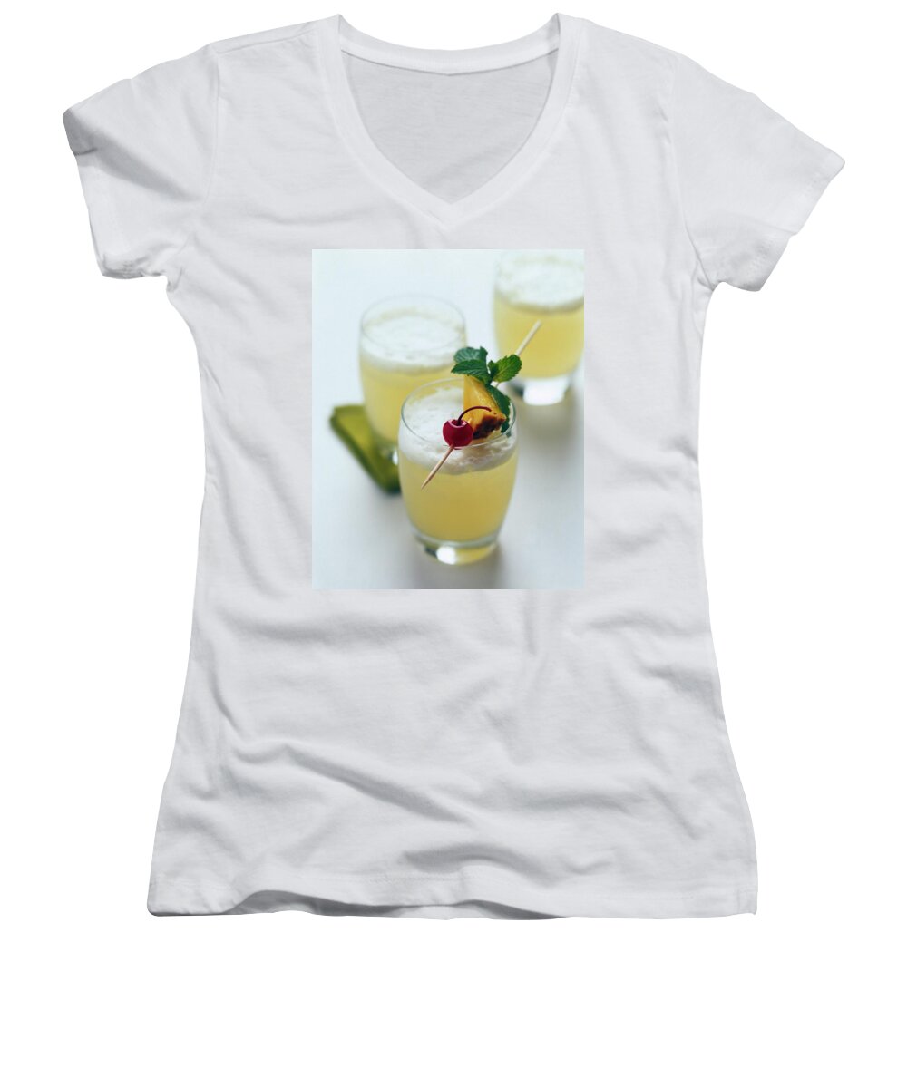 Beverage Women's V-Neck featuring the photograph The Wahine Cocktail by Romulo Yanes