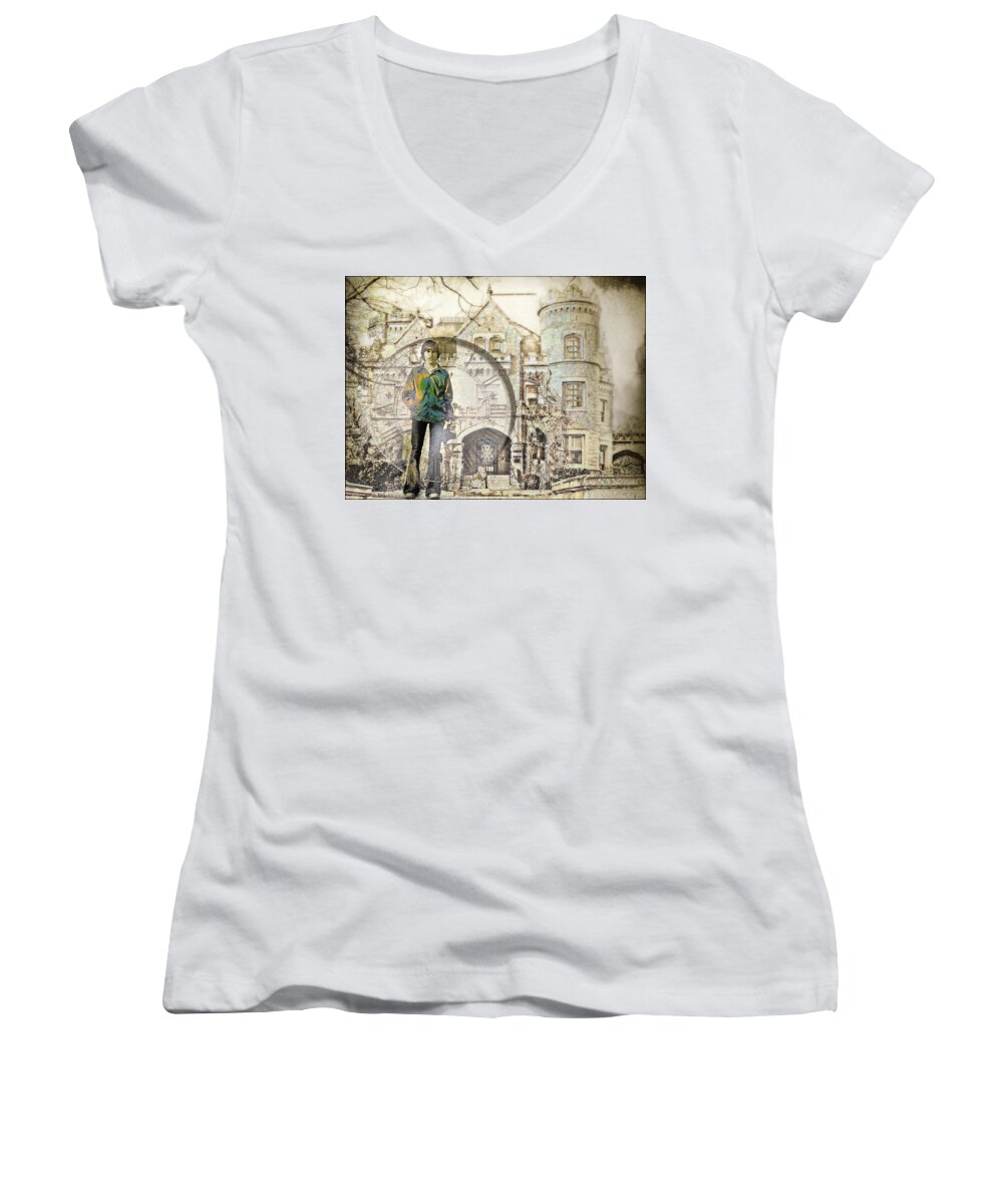People Women's V-Neck featuring the photograph Time lapse by John Anderson