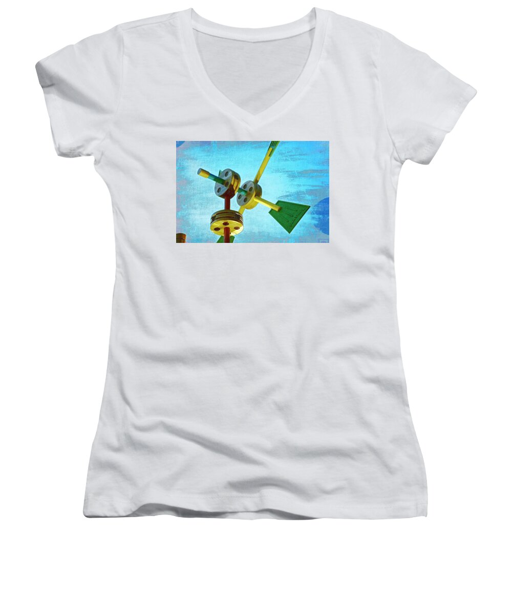 Toys Women's V-Neck featuring the photograph Tinkertoys by Laurie Perry