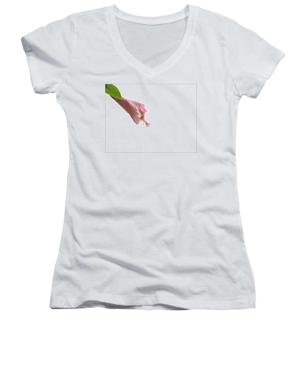 Unfurling Women's V-Neck featuring the photograph Unfurling by Evelyn Tambour
