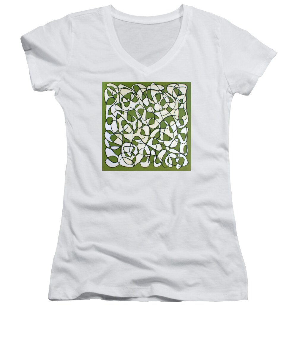 Landscape Women's V-Neck featuring the painting Untitled #27 by Steven Miller