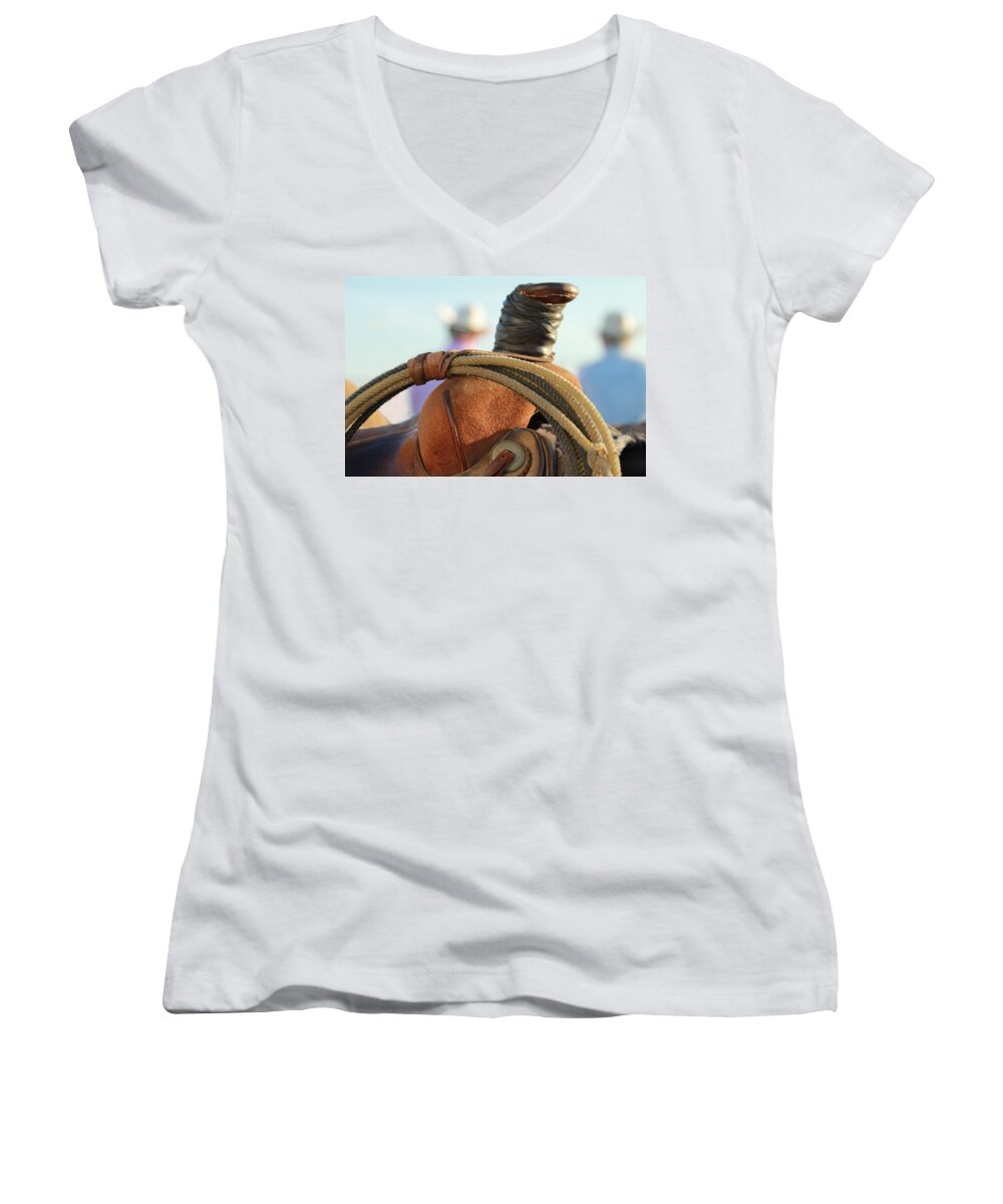 Steven Bateson Women's V-Neck featuring the photograph Waiting Game by Steven Bateson