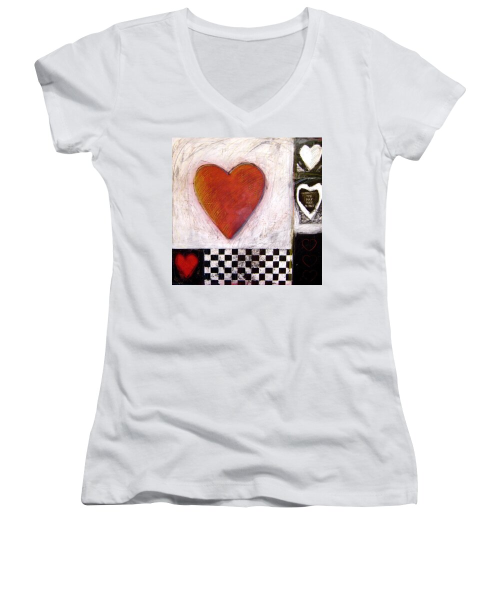 Heart Women's V-Neck featuring the painting While Others Promise We pay the Most by Gerry High