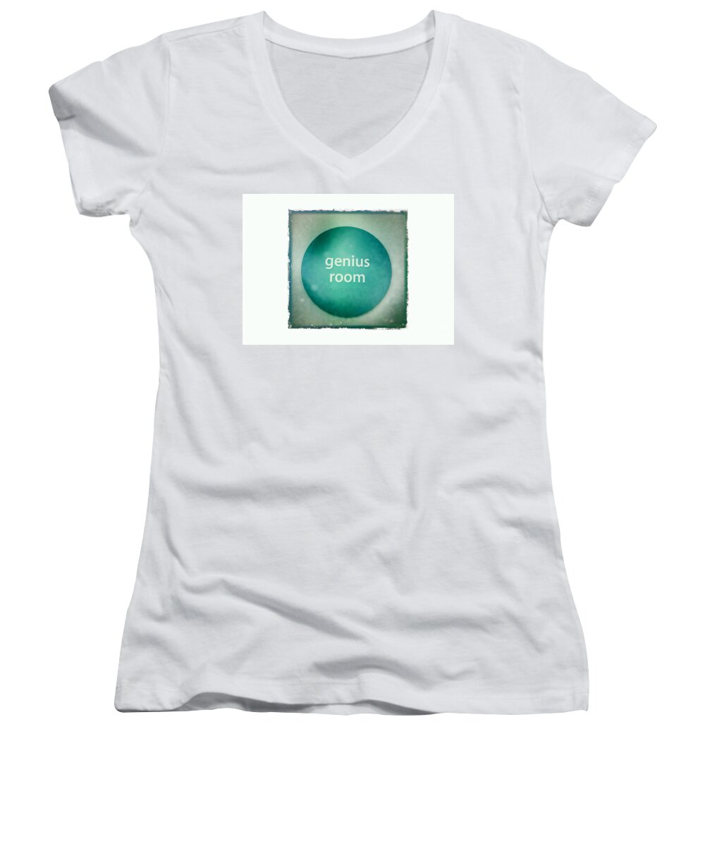 Genius Room Women's V-Neck featuring the photograph Genius Room by Nina Prommer