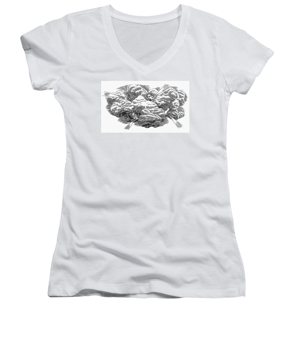 19th Century Women's V-Neck featuring the photograph Allegory: Wind by Granger