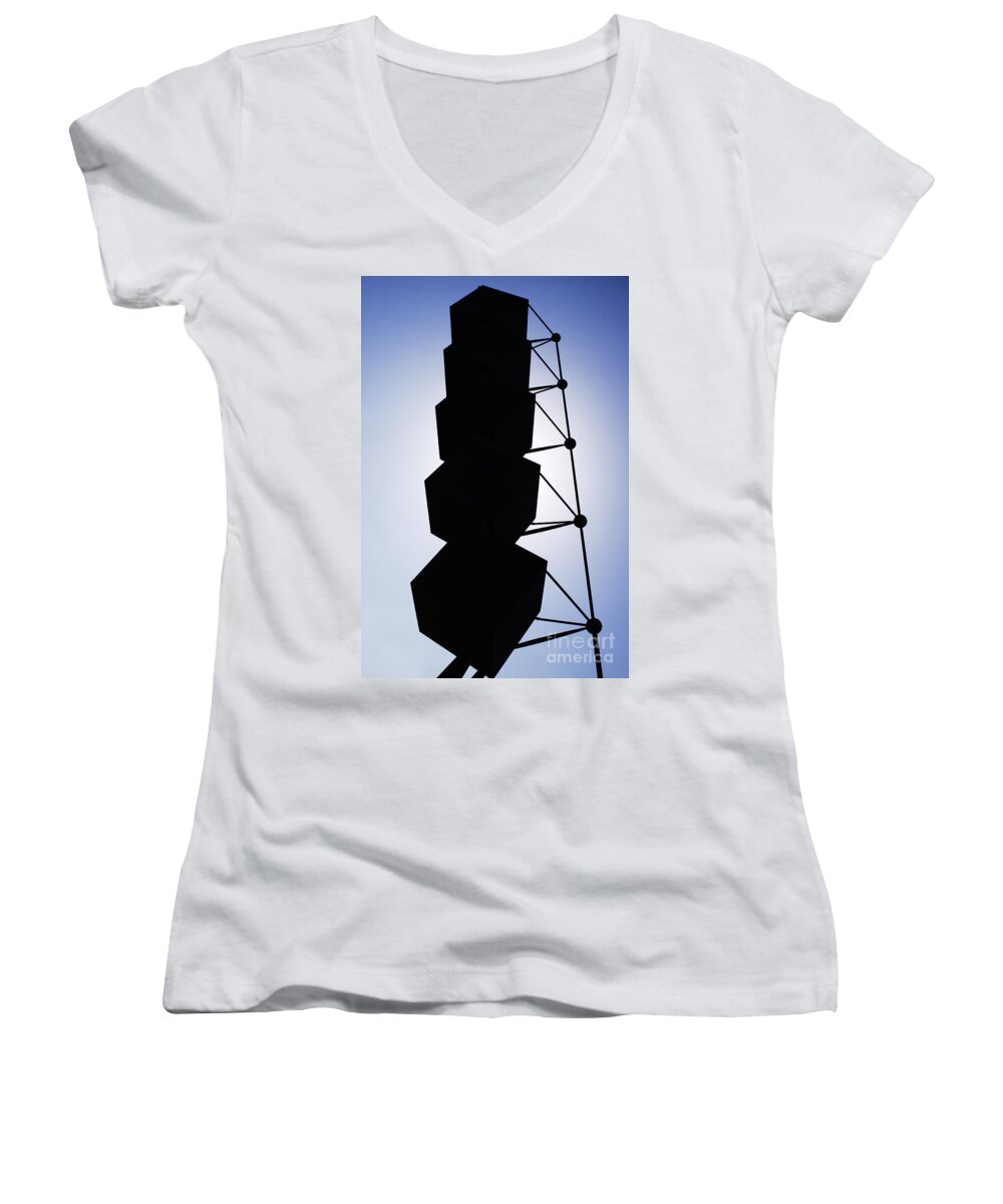 Contraluz Women's V-Neck featuring the photograph Backlight Structure by Agusti Pardo Rossello