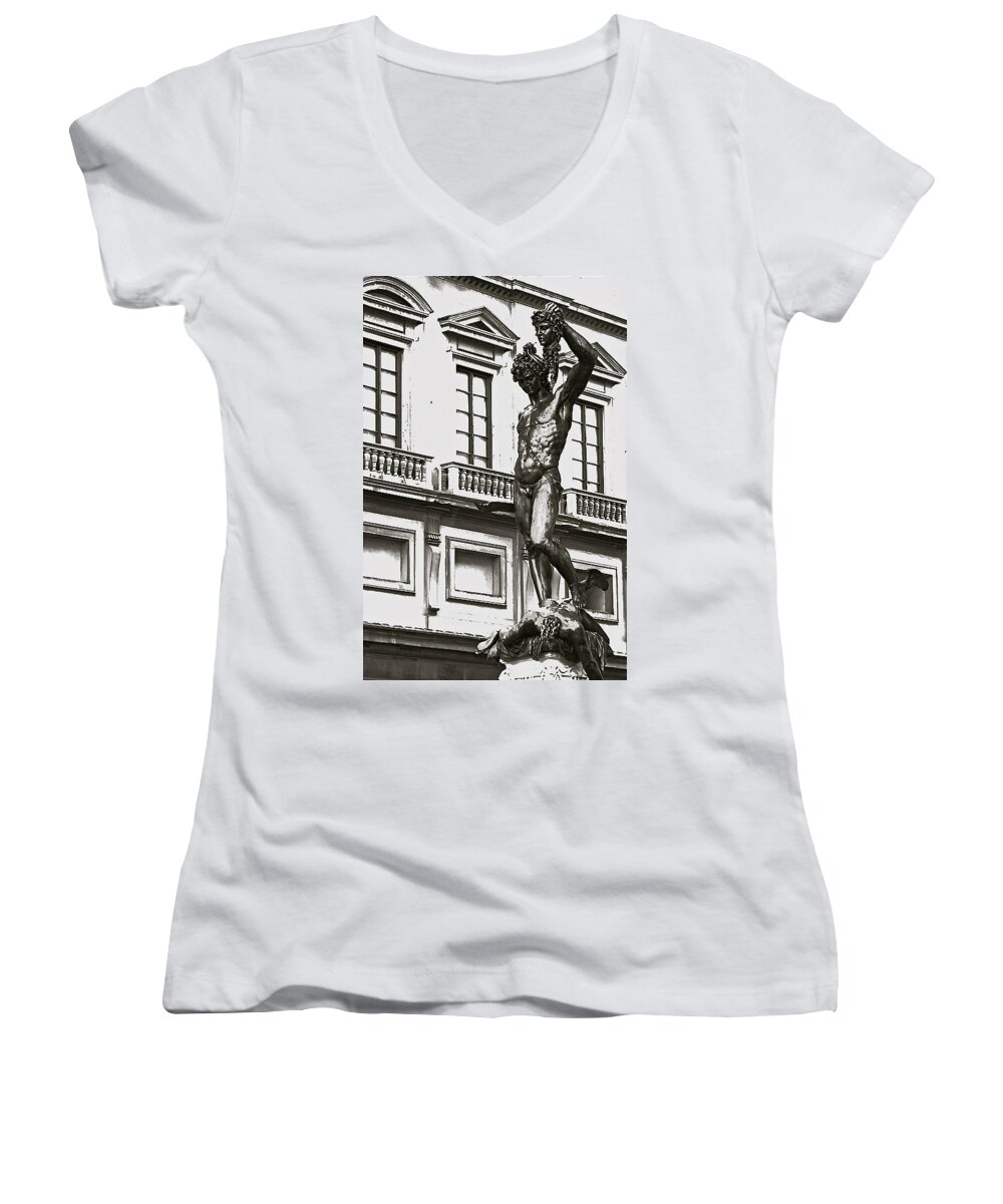 Florence Women's V-Neck featuring the photograph Bronze Icon by Eric Tressler
