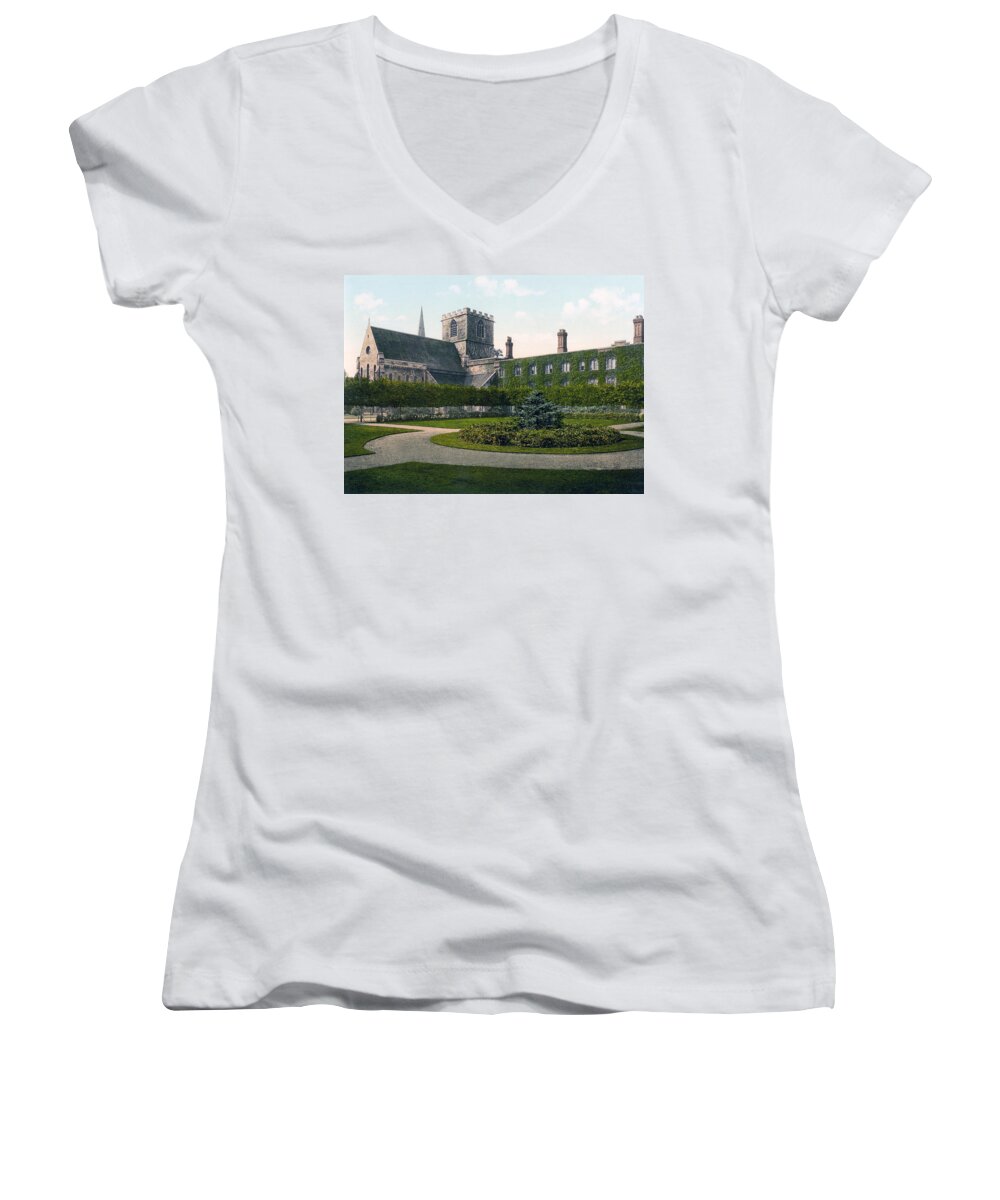 \jesus College\ Women's V-Neck featuring the photograph Cambridge - England - Jesus College by International Images