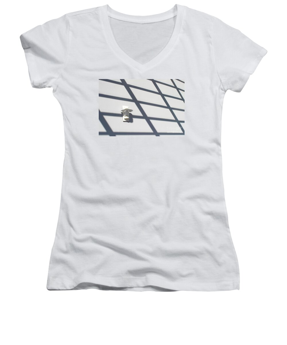 White Women's V-Neck featuring the photograph Light And Shadows by Henrik Lehnerer