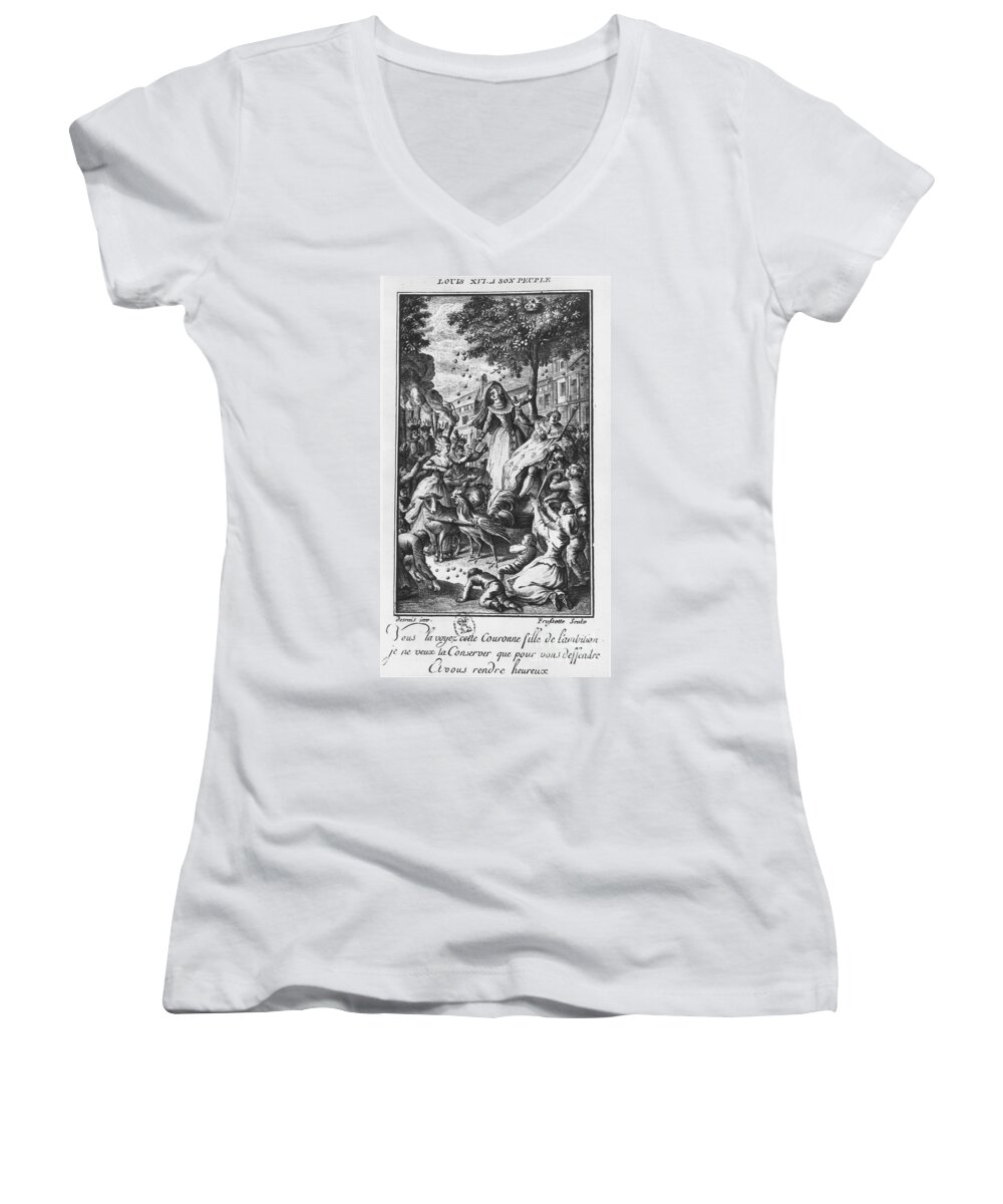18th Century Women's V-Neck featuring the photograph MARIE-OLYMPE de GOUGES by Granger