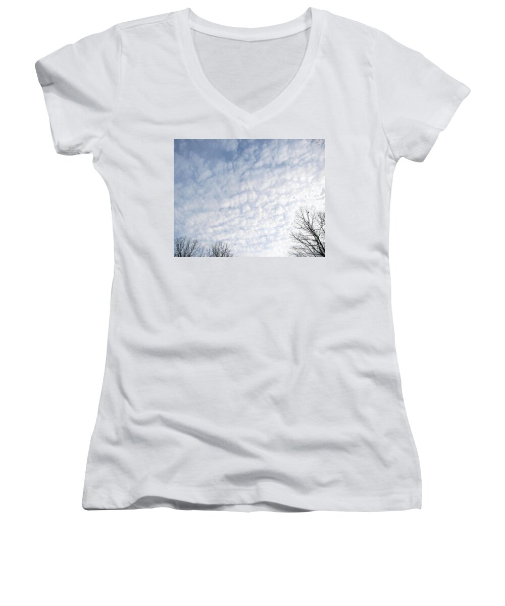 Clouds Women's V-Neck featuring the photograph Reaching The Clouds by Pamela Hyde Wilson