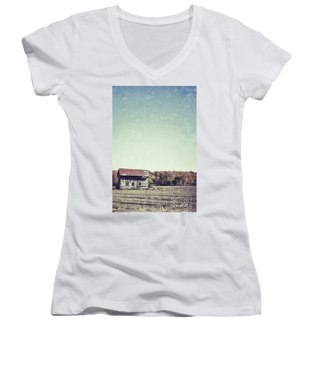 Shack Women's V-Neck featuring the photograph Shackn Up by Traci Cottingham