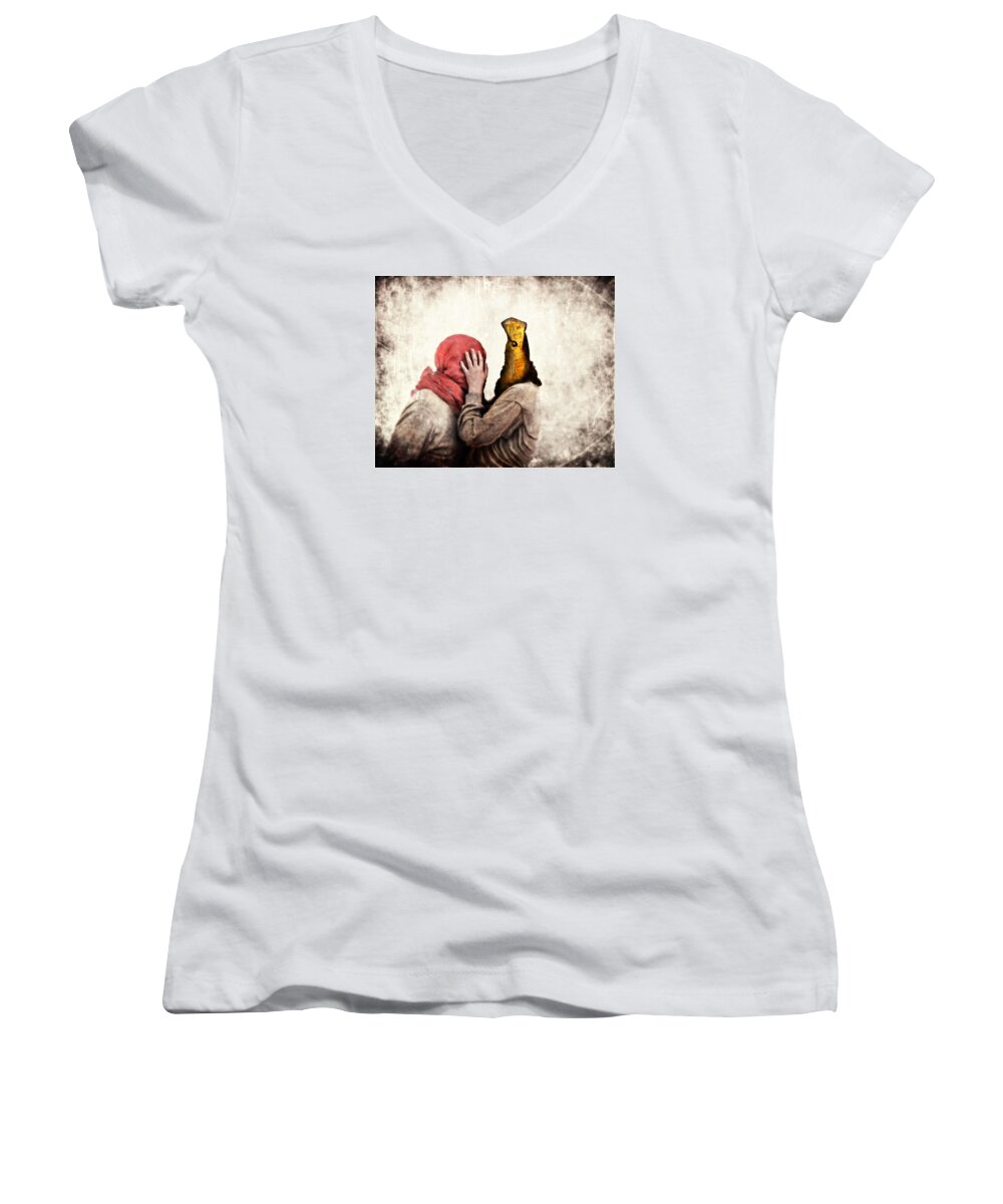 Couple Women's V-Neck featuring the photograph Speak To Me by Andrew Giovinazzo