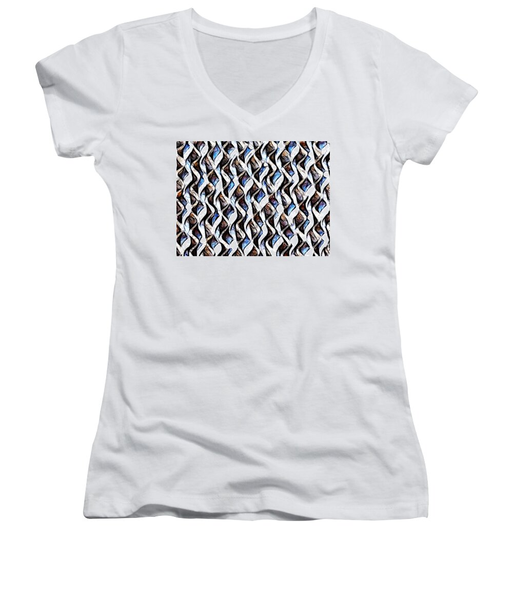 Woven Women's V-Neck featuring the photograph Strands and Things by Lisa Stanley