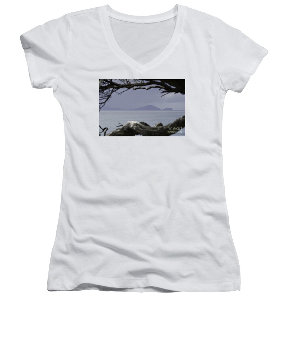  Women's V-Neck featuring the photograph Somewhere around Whangarei, New Zealand #1 by Yurix Sardinelly