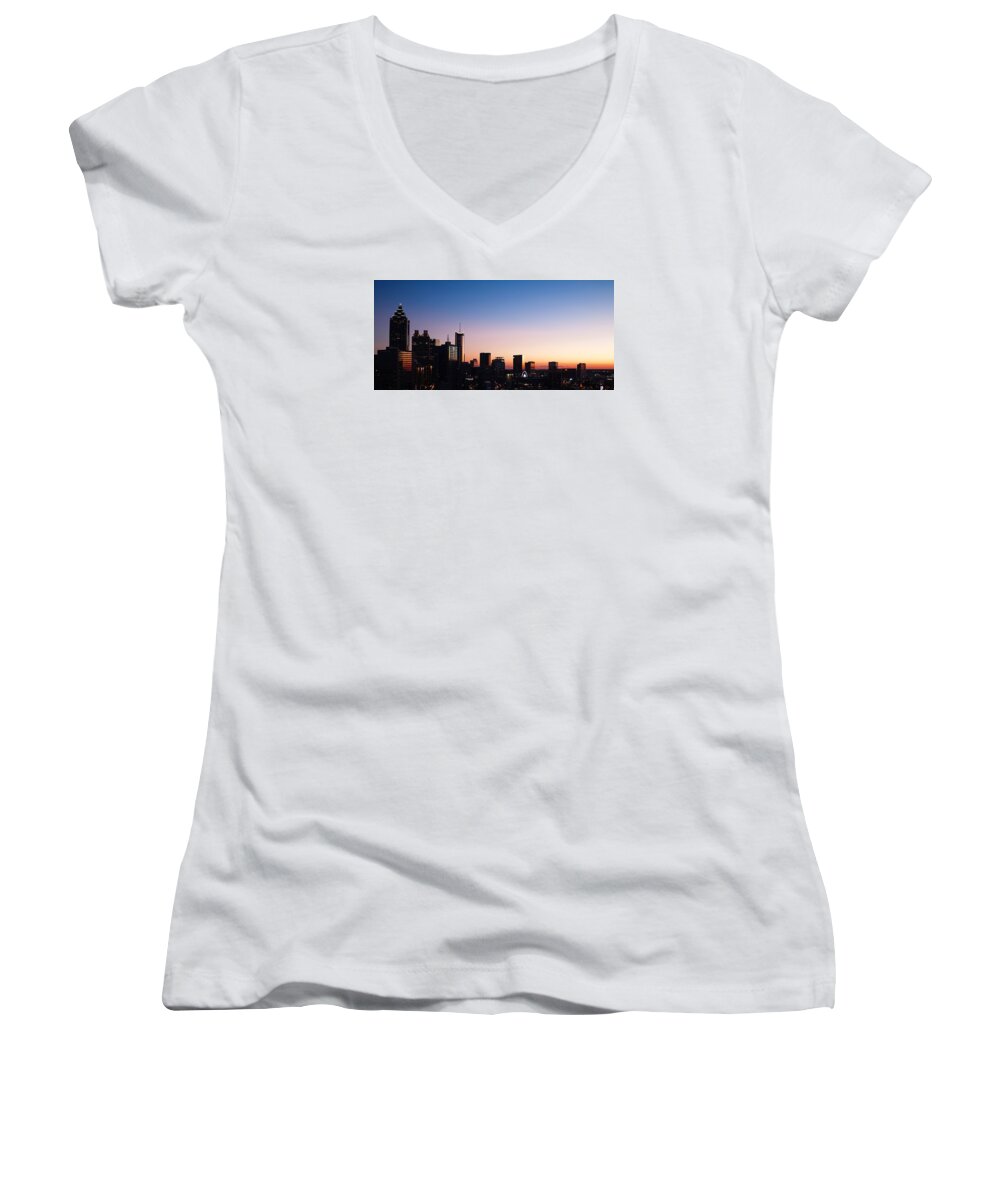 Sunset Women's V-Neck featuring the photograph Sunset by Mike Dunn