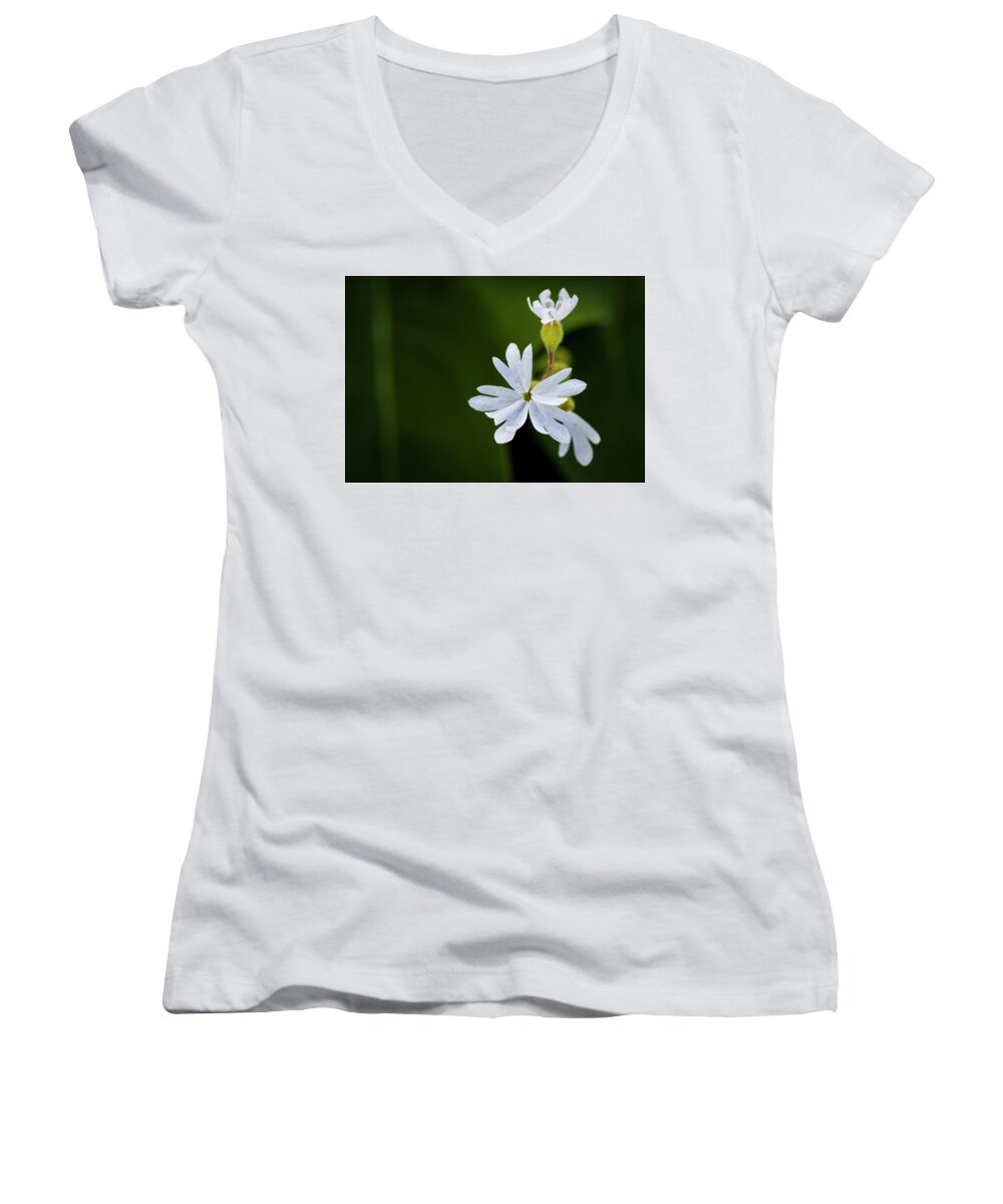 Nature Women's V-Neck featuring the photograph White Flag #2 by Steven Clark