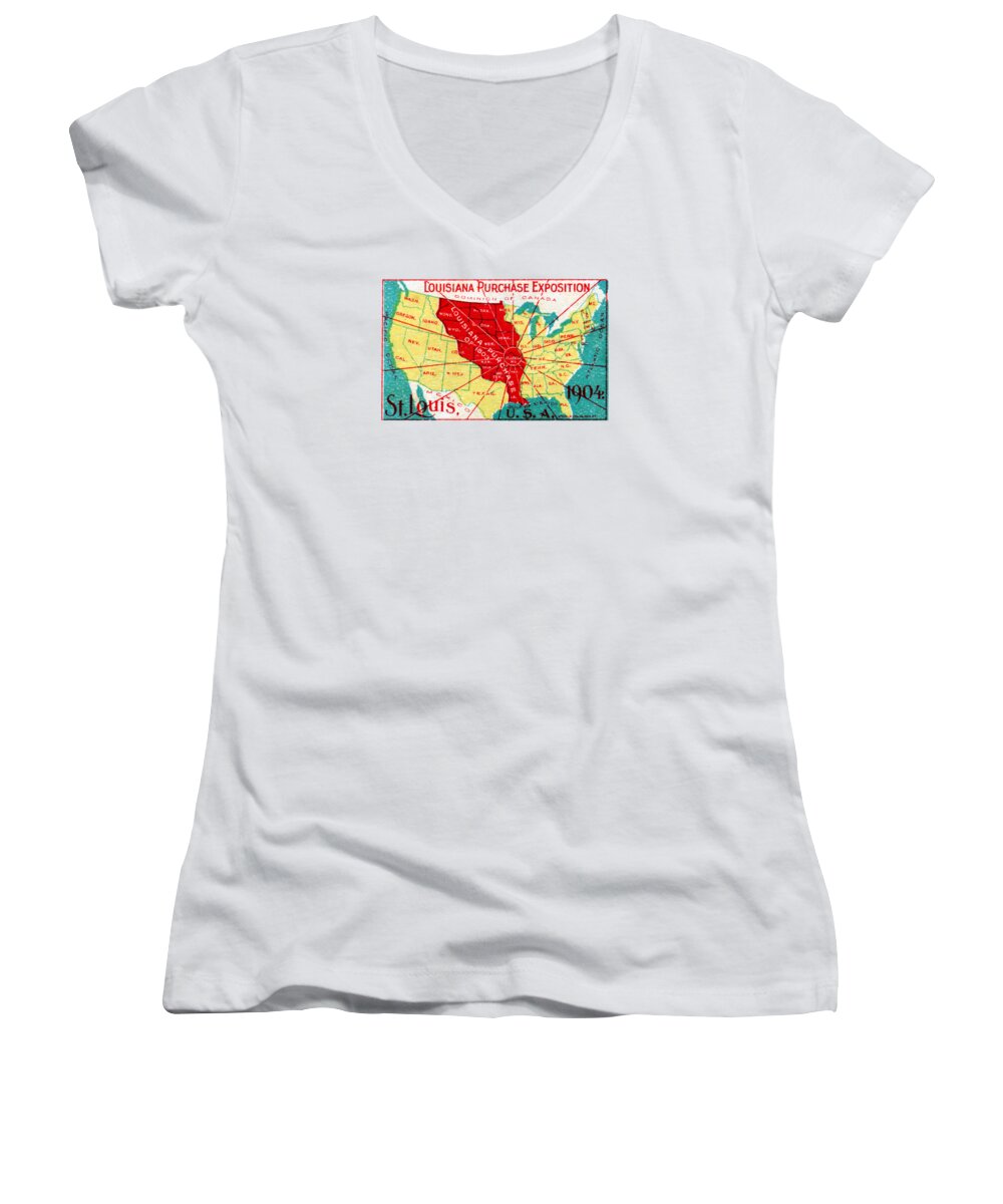 1904 Louisiana Purchase Exposition Women's V-Neck featuring the painting 1904 Louisiana Purchase Exposition by Historic Image