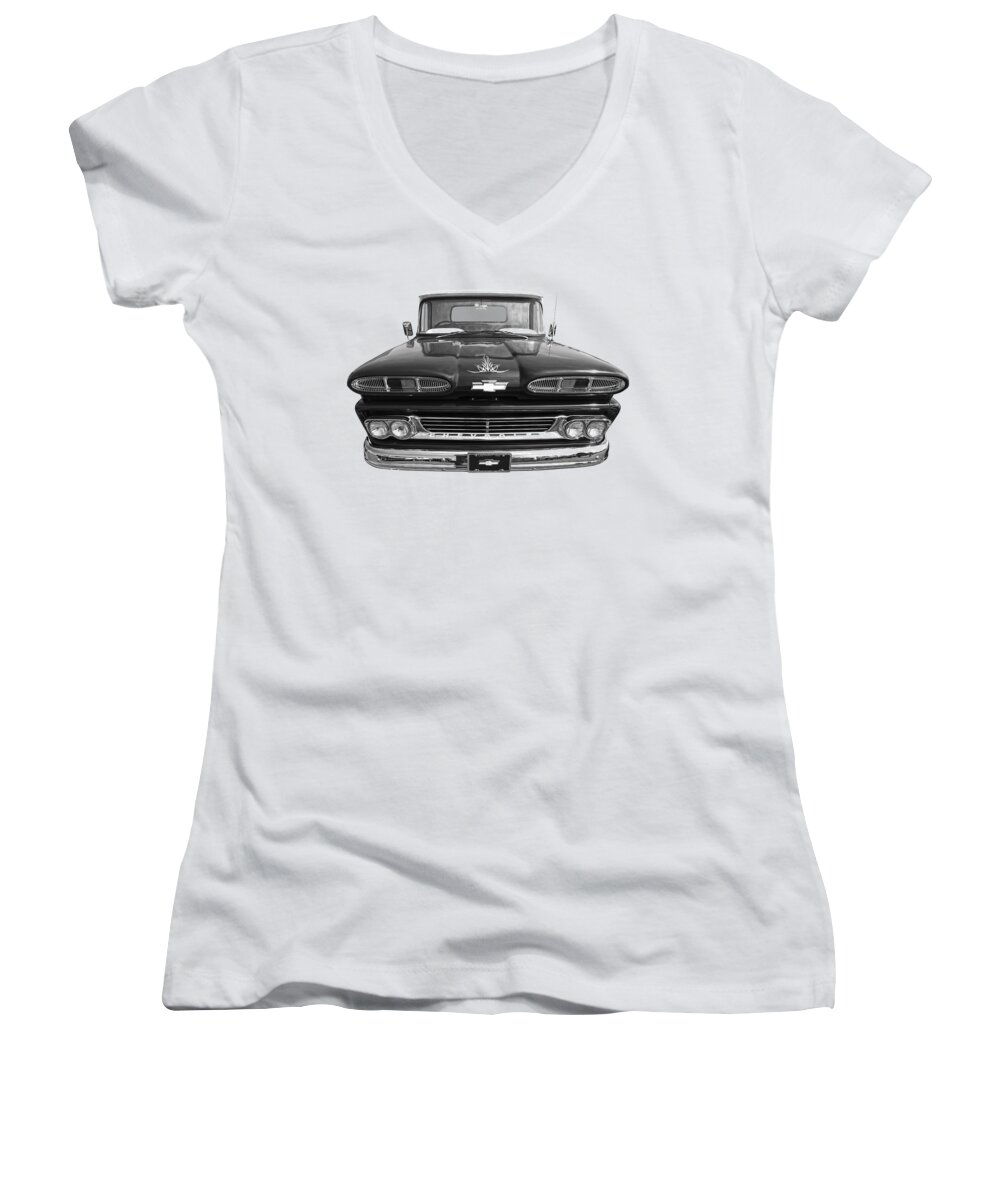 Chevrolet Truck Women's V-Neck featuring the photograph 1960 Chevy Truck by Gill Billington