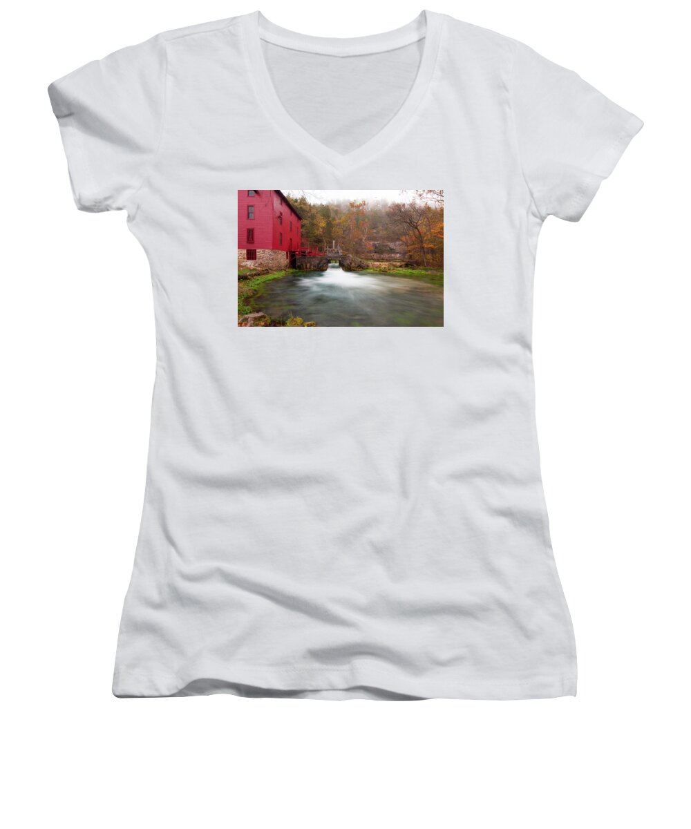 Missouri Women's V-Neck featuring the photograph Alley Mill #2 by Steve Stuller