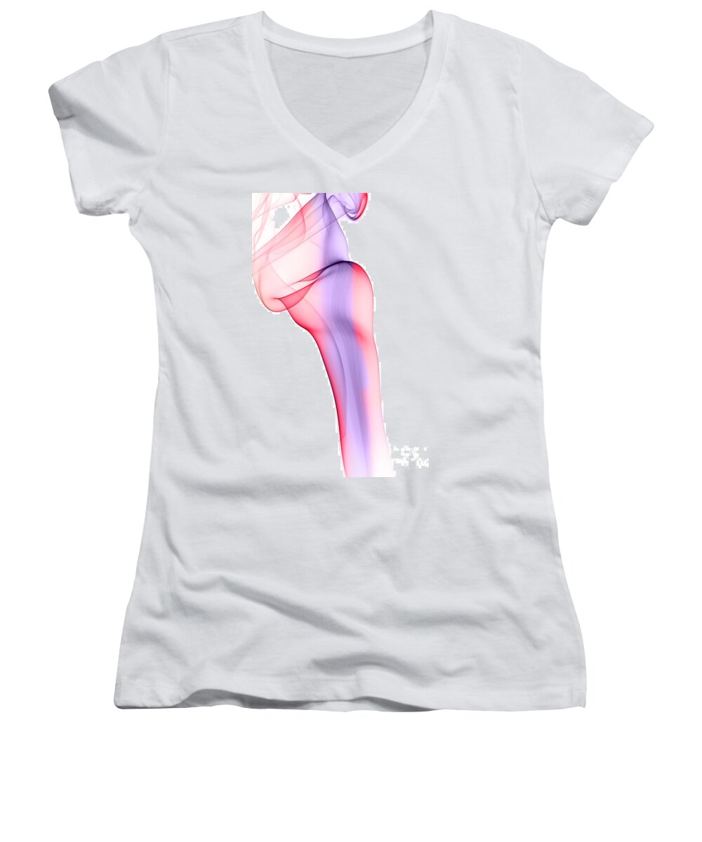 Abstract Women's V-Neck featuring the photograph smoke XV #2 by Joerg Lingnau