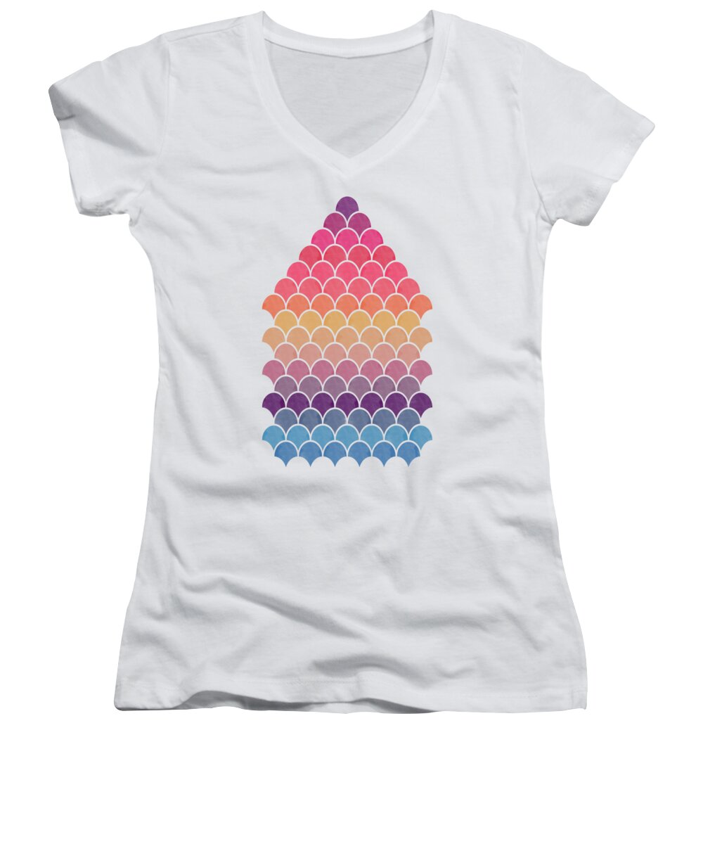 Watercolor Women's V-Neck featuring the digital art Lovely Pattern #27 by Amir Faysal