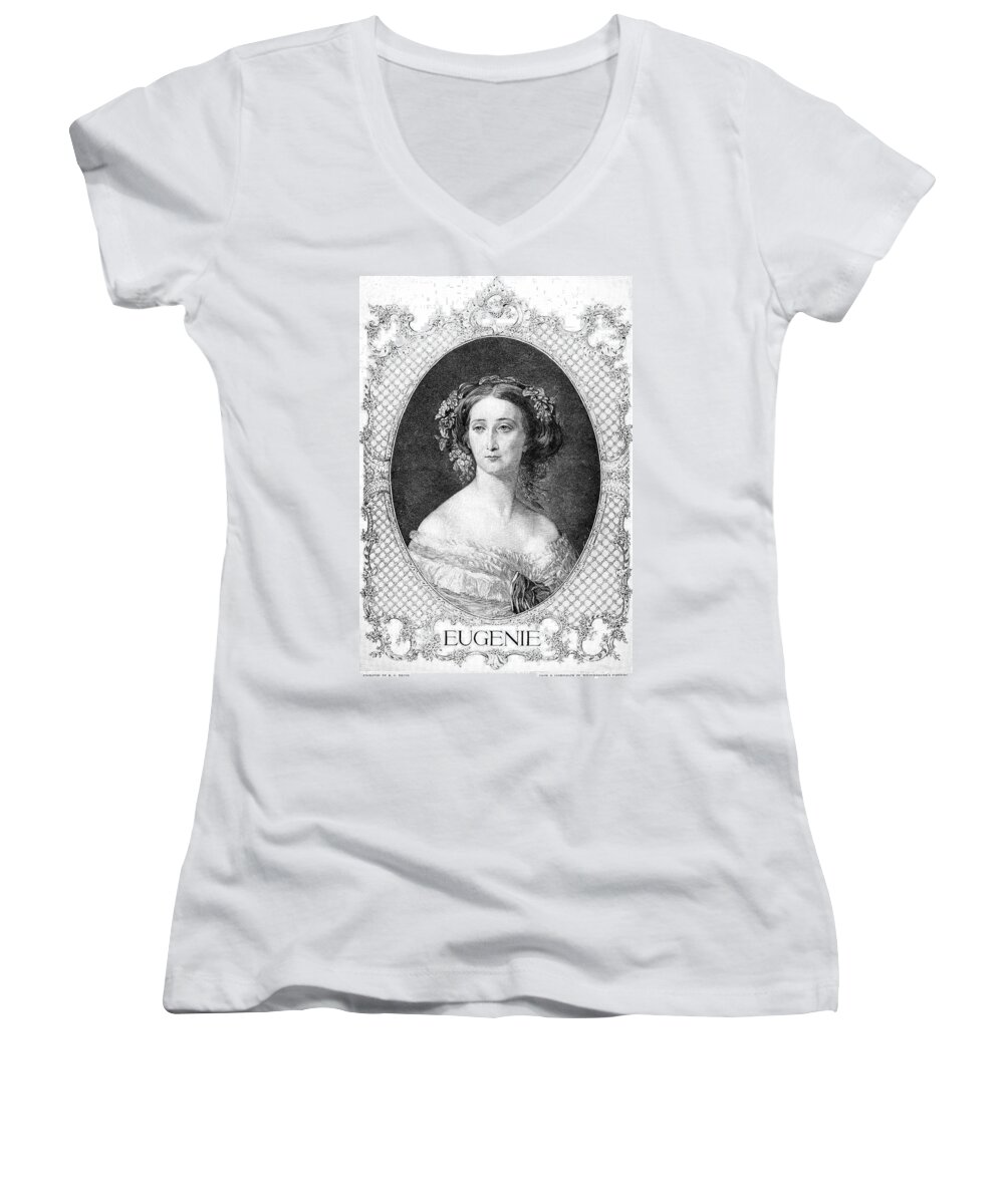 19th Century Women's V-Neck featuring the photograph Empress Eugenie Of France #4 by Granger