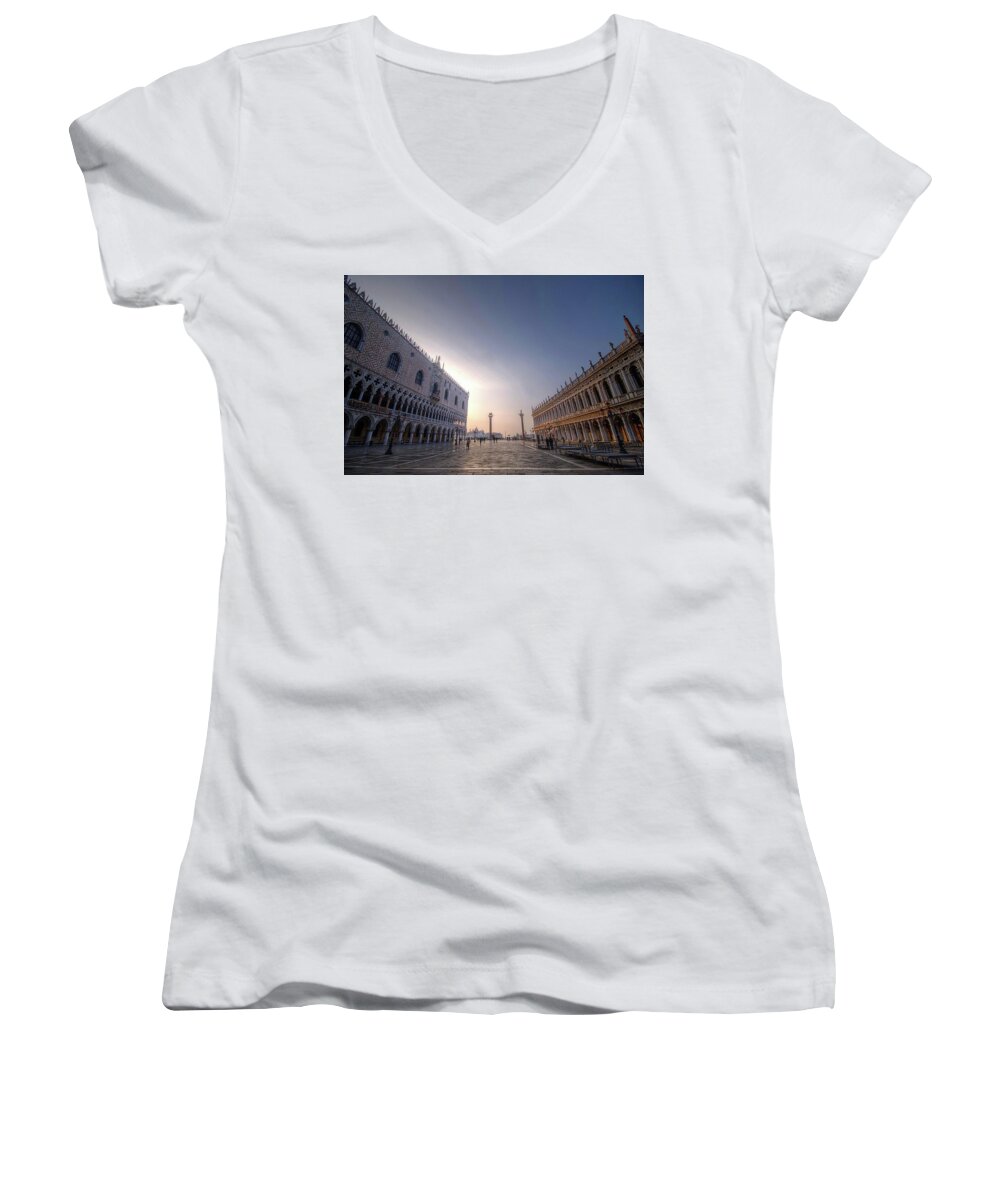 Venice Italy Women's V-Neck featuring the photograph Venice Italy #68 by Paul James Bannerman