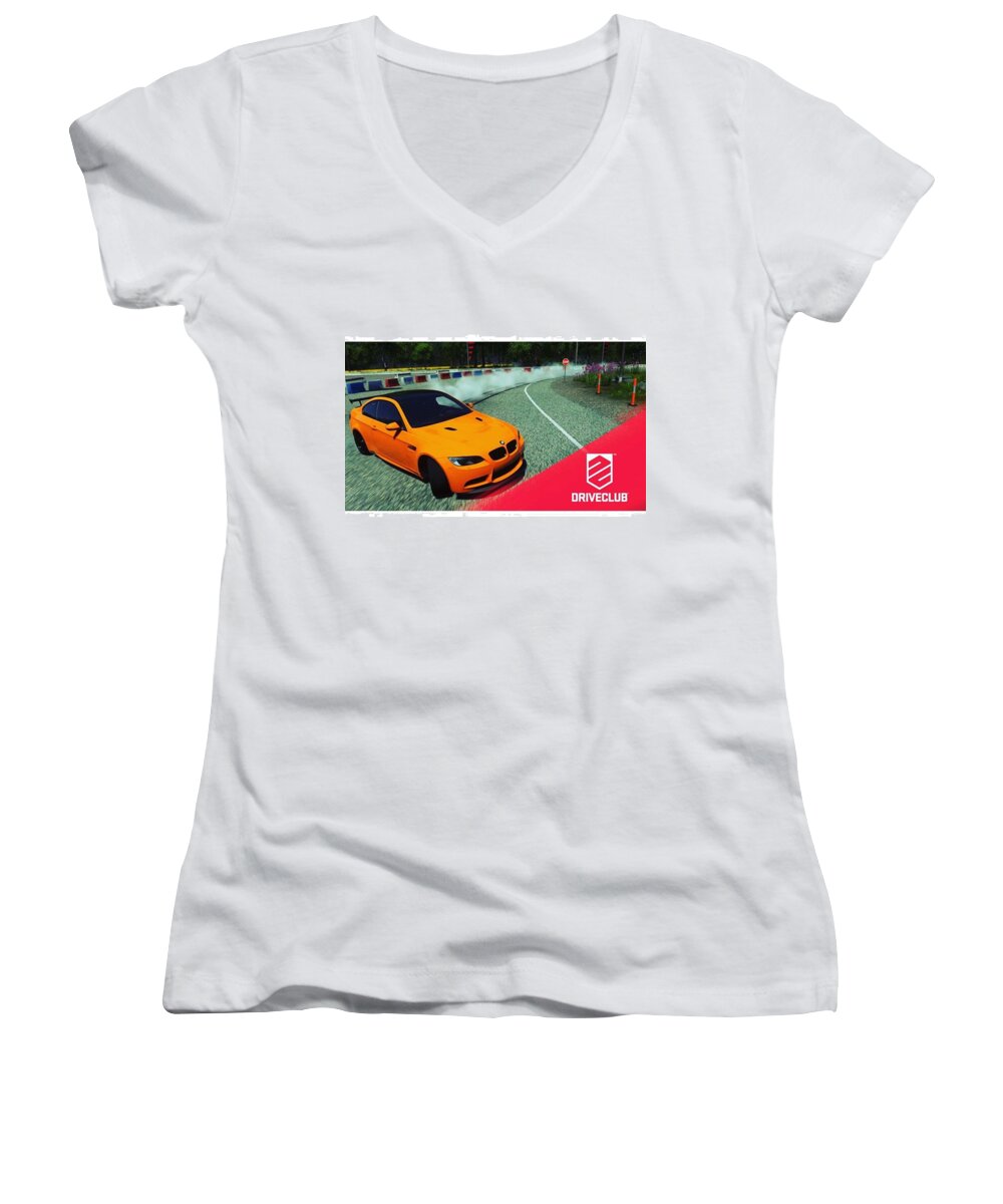 Gaming Women's V-Neck featuring the photograph A Nice #bmw #m3 #gts #drift, Pic Taken by Hannes Lachner