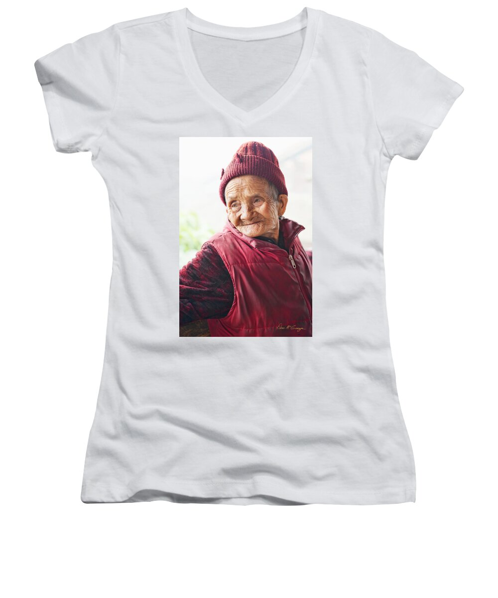 China Women's V-Neck featuring the photograph Age of Beauty by Dan McGeorge