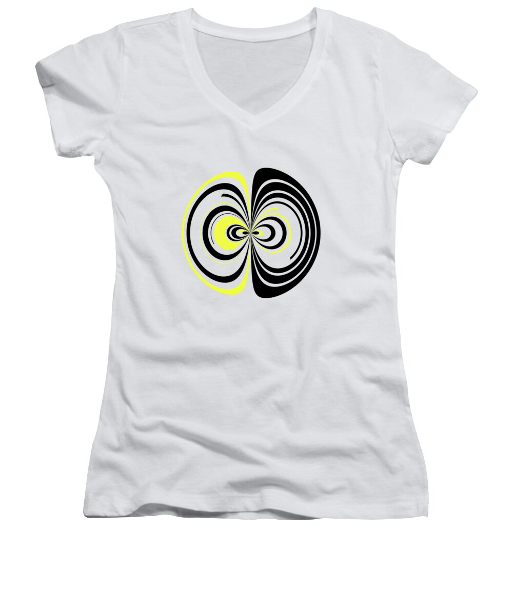 Apple Women's V-Neck featuring the digital art Apple core by Gaspar Avila