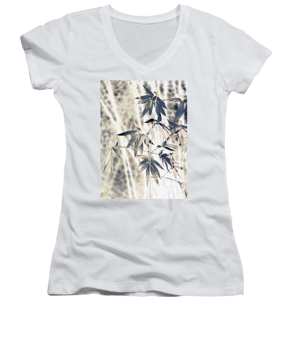 Bamboo Women's V-Neck featuring the photograph Bamboo by Wayne Sherriff