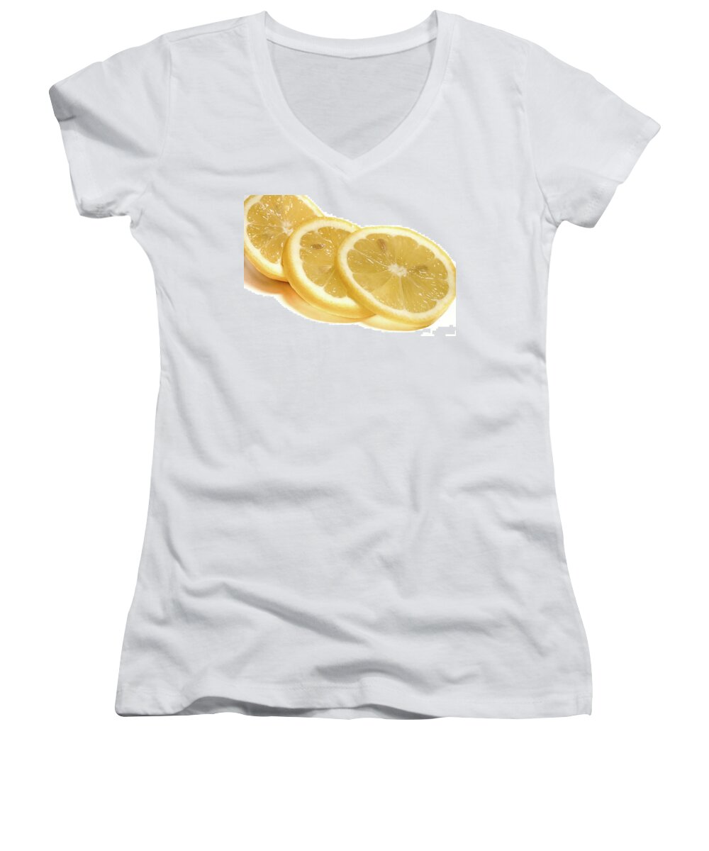 Citrus Limon Women's V-Neck featuring the photograph Beat the heat with refreshing fruit by Nick Mares